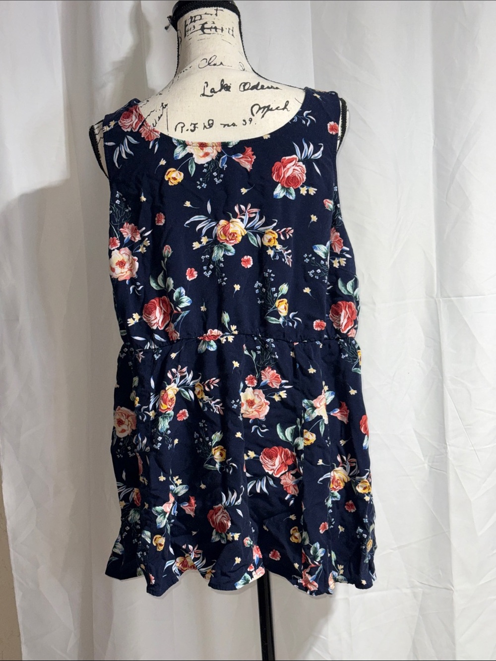 torrid Navy Floral Sleeveless Tunic Top